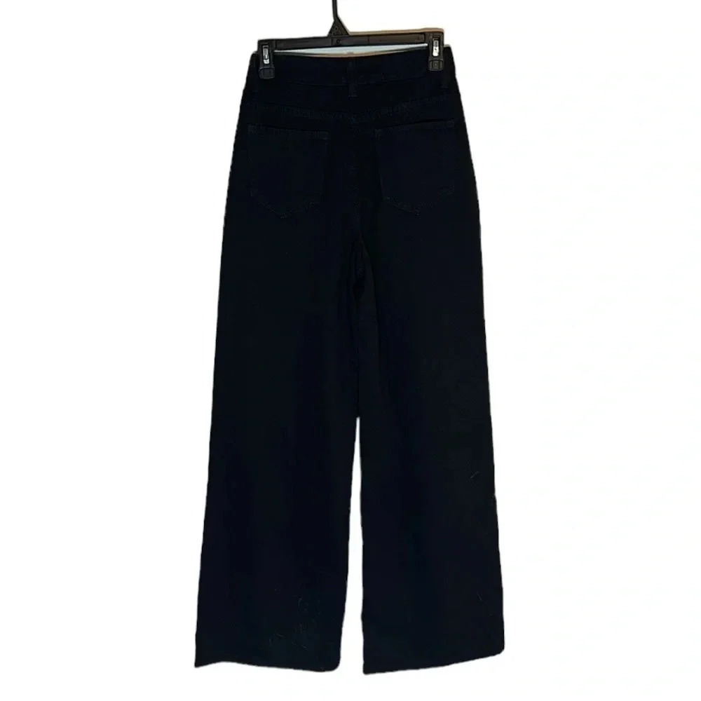 ROMWE Women’s Grafitti Print Wide Leg Ankle Jeans Size 2 Casual Distressed Retro - Picture 3 of 8